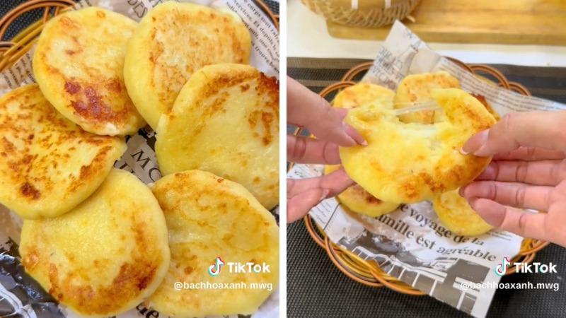 Hướng dẫn làm bánh khoai tây nhồi phô mai kéo sợi, món ăn khiến bé yêu mê mẩn.