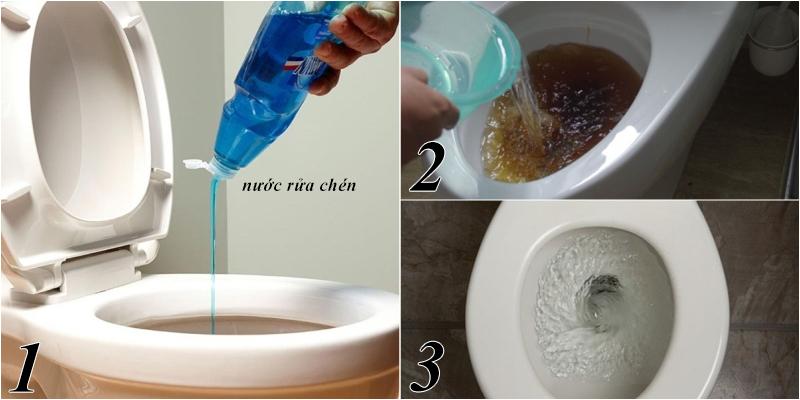 Chỉ với vài giọt nước rửa chén, bạn có thể thông tắc bồn cầu một cách nhanh chóng và hiệu quả.
