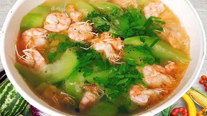 Hướng dẫn chế biến món canh mướp tươi mát nấu tôm ngọt ngào, đơn giản, lý tưởng cho những ngày cuối tuần thư giãn bên gia đình.