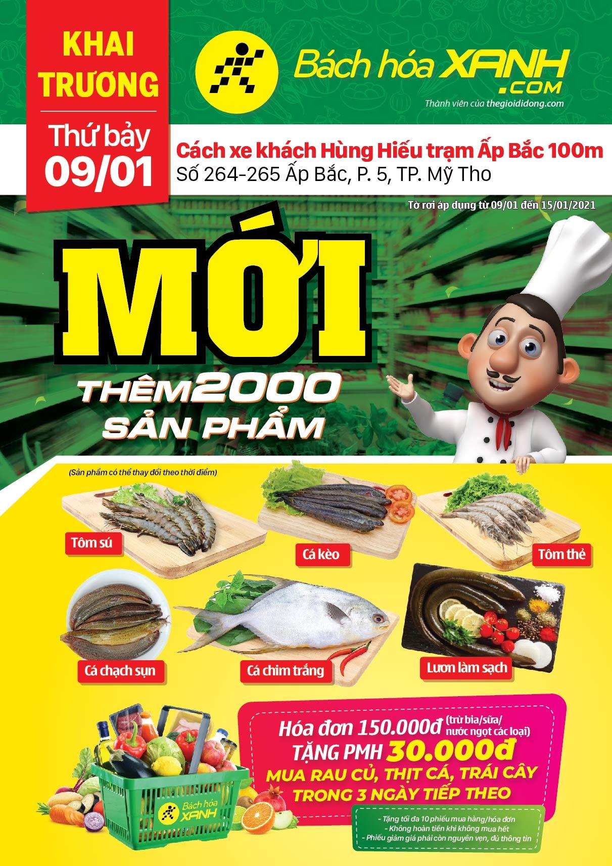 Cửa hàng Tripi tại địa chỉ Số 13 Ấp Bắc, TP. Mỹ Tho, đã chính thức khai trương vào ngày 09/01/2020, đánh dấu sự mở rộng của thương hiệu tại khu vực này.