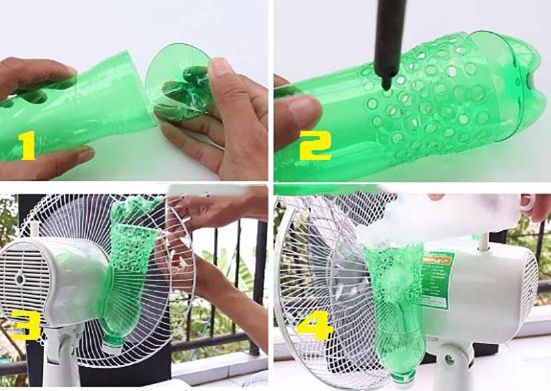 Hướng dẫn cách làm quạt hơi nước đơn giản tại nhà từ hai chai nhựa, mang lại sự mát mẻ trong những ngày hè oi ả.