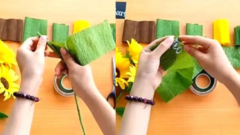 Cách làm hoa hướng dương từ giấy nhún