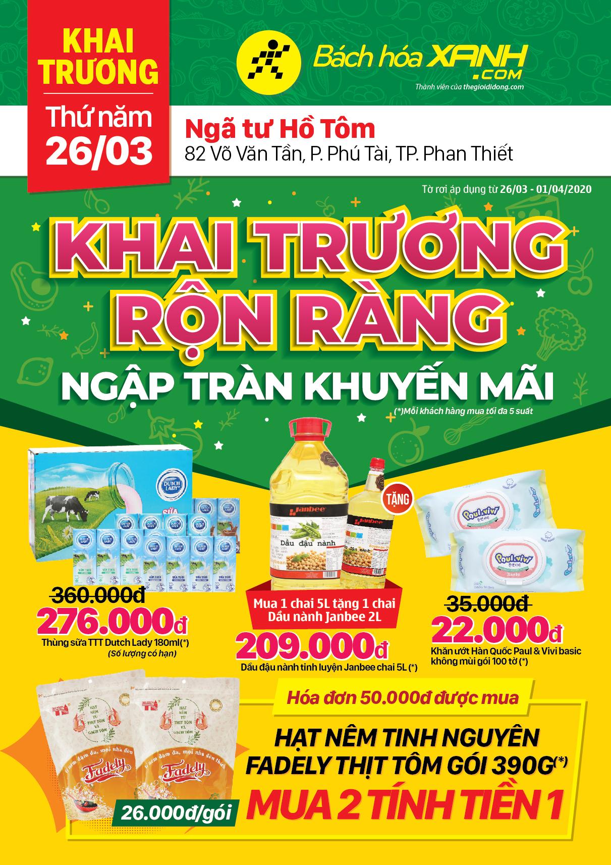 Cửa hàng Tripi tại Phường Phú Tài, TP. Phan Thiết đã chính thức khai trương vào ngày 26/03/2020, mở ra cơ hội mua sắm mới cho người dân địa phương.