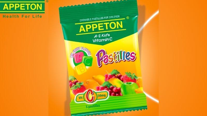 Bổ sung vitamin C cho con yêu qua kẹo trái cây Appeton Vitamin C Pastilles, giúp tăng cường sức khỏe và bảo vệ sức đề kháng tự nhiên.