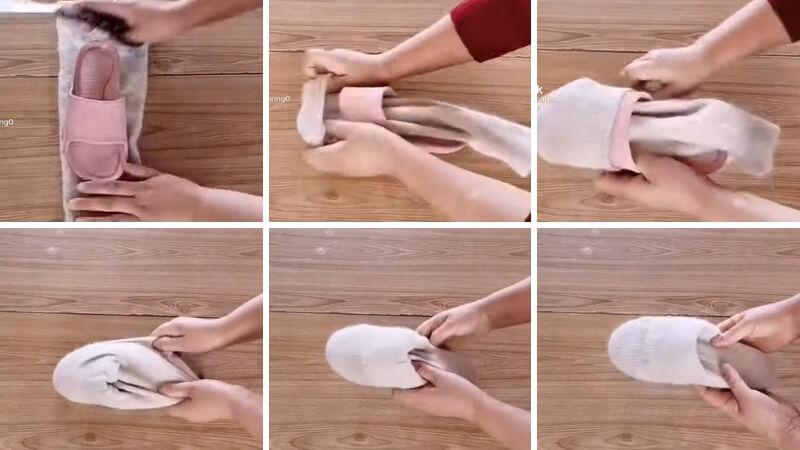 Cách tạo dép đi trong nhà đơn giản và nhanh chóng, dễ thực hiện.