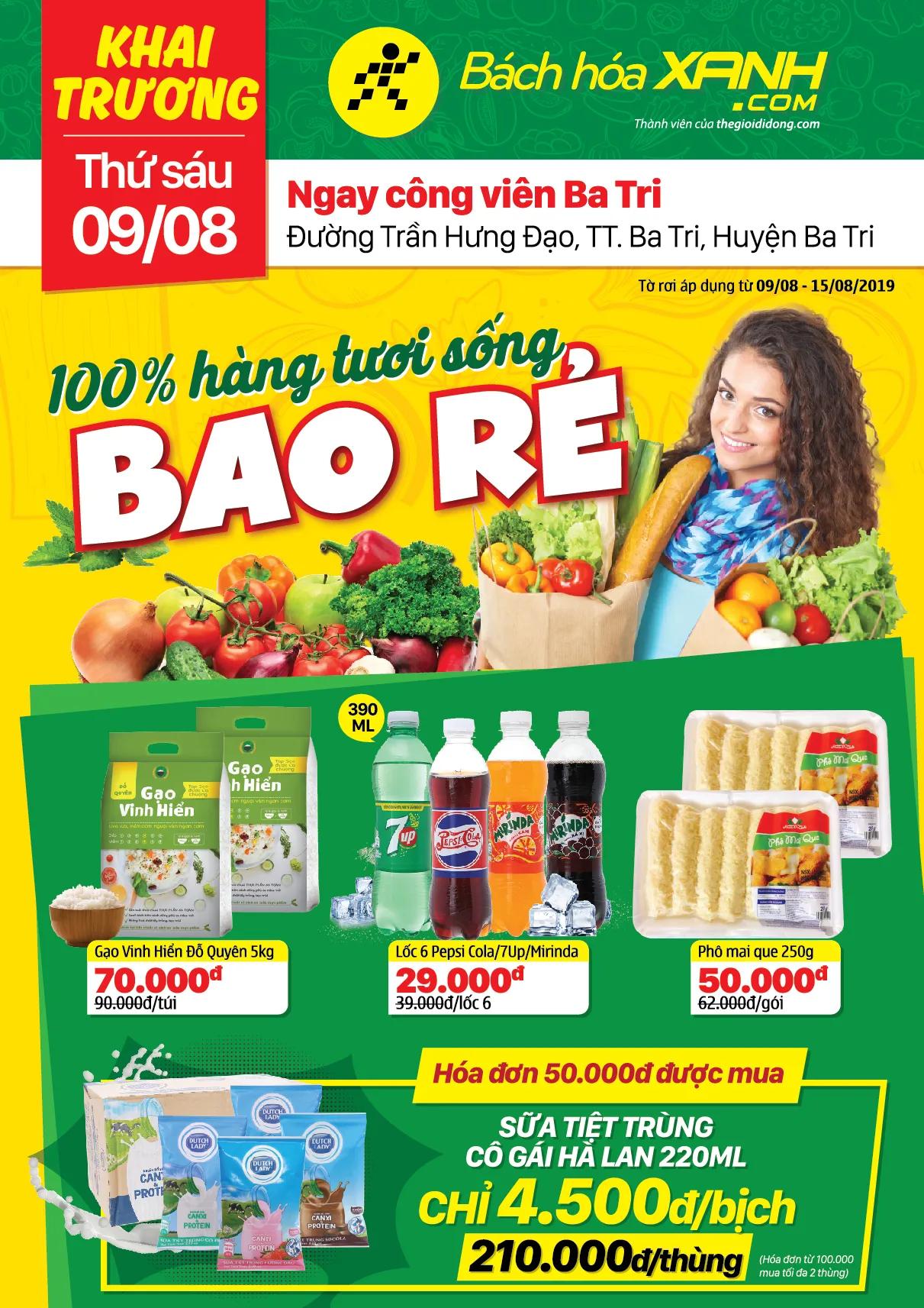 Cửa hàng Tripi tại Trần Hưng Đạo, Ba Tri chính thức khai trương vào ngày 10 tháng 8 năm 2019