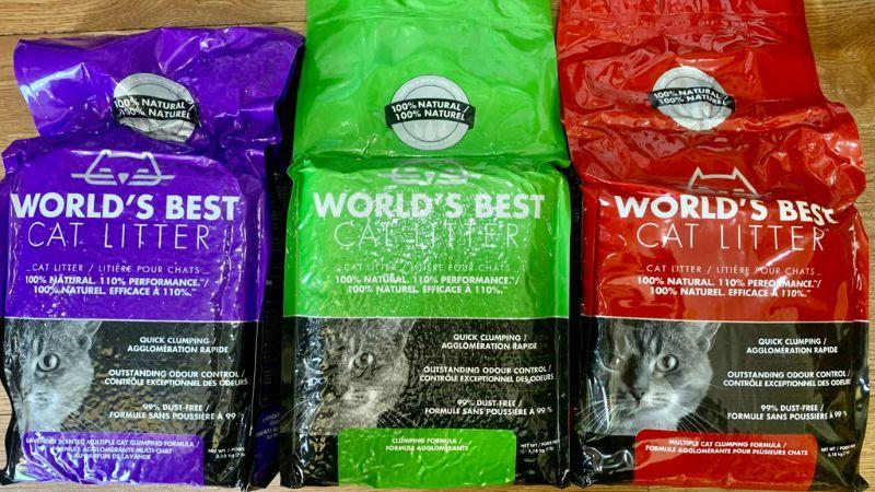 3 loại cát vệ sinh cho mèo World's Best Cat Litter với khả năng thấm hút tuyệt vời và khả năng kiểm soát mùi hôi hiệu quả tối đa
