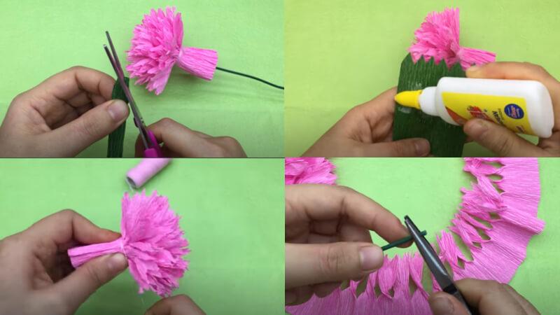 Hướng dẫn cách làm hoa cẩm chướng từ giấy nhún đơn giản và đẹp mắt