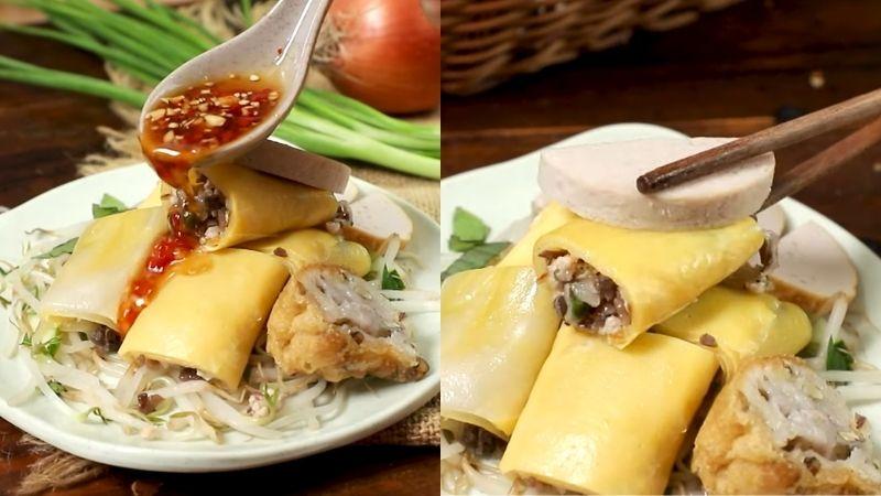 Khám phá công thức làm bánh cuốn trứng thơm ngon, không thua kém gì món ăn tại các quán.