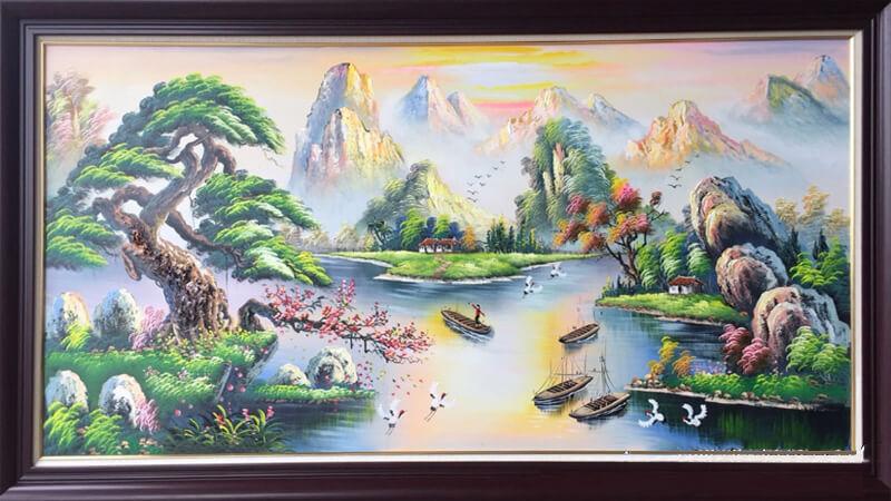 Khám phá 6 bức tranh sơn dầu treo phòng khách giúp gia chủ thu hút may mắn và tài lộc