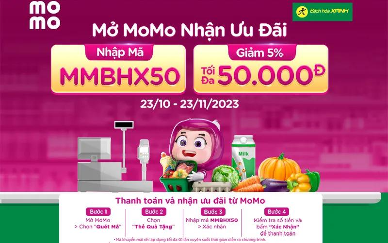 Nhận ngay ưu đãi giảm 5% lên tới 50.000đ khi thanh toán qua MoMo tại Tripi