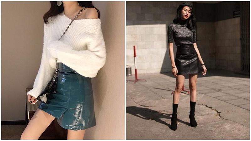 Khám phá cách phối đồ cực kỳ ấn tượng cùng chân váy da như các fashionista.