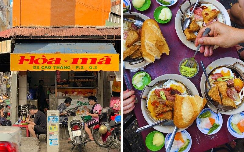 Vào cuối tuần, hãy dành chút thời gian ghé qua Cao Thắng để thưởng thức món bánh mì chảo nóng hổi ngay từ sáng sớm.