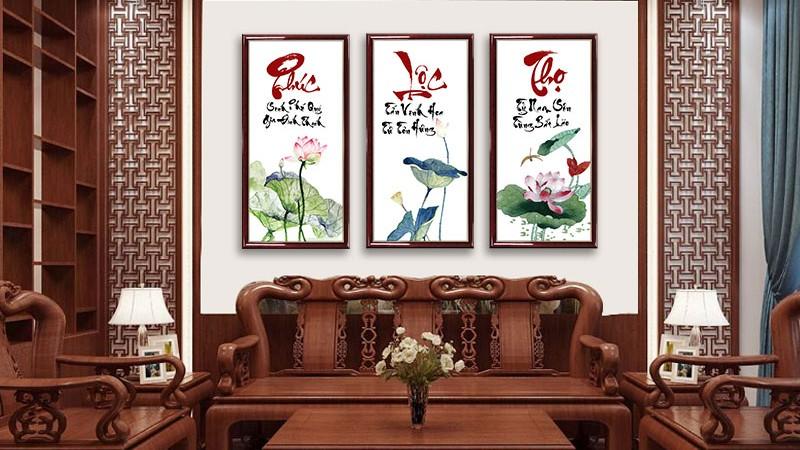 Chọn tranh chữ treo phòng khách hợp phong thủy, thu hút tài lộc dồi dào