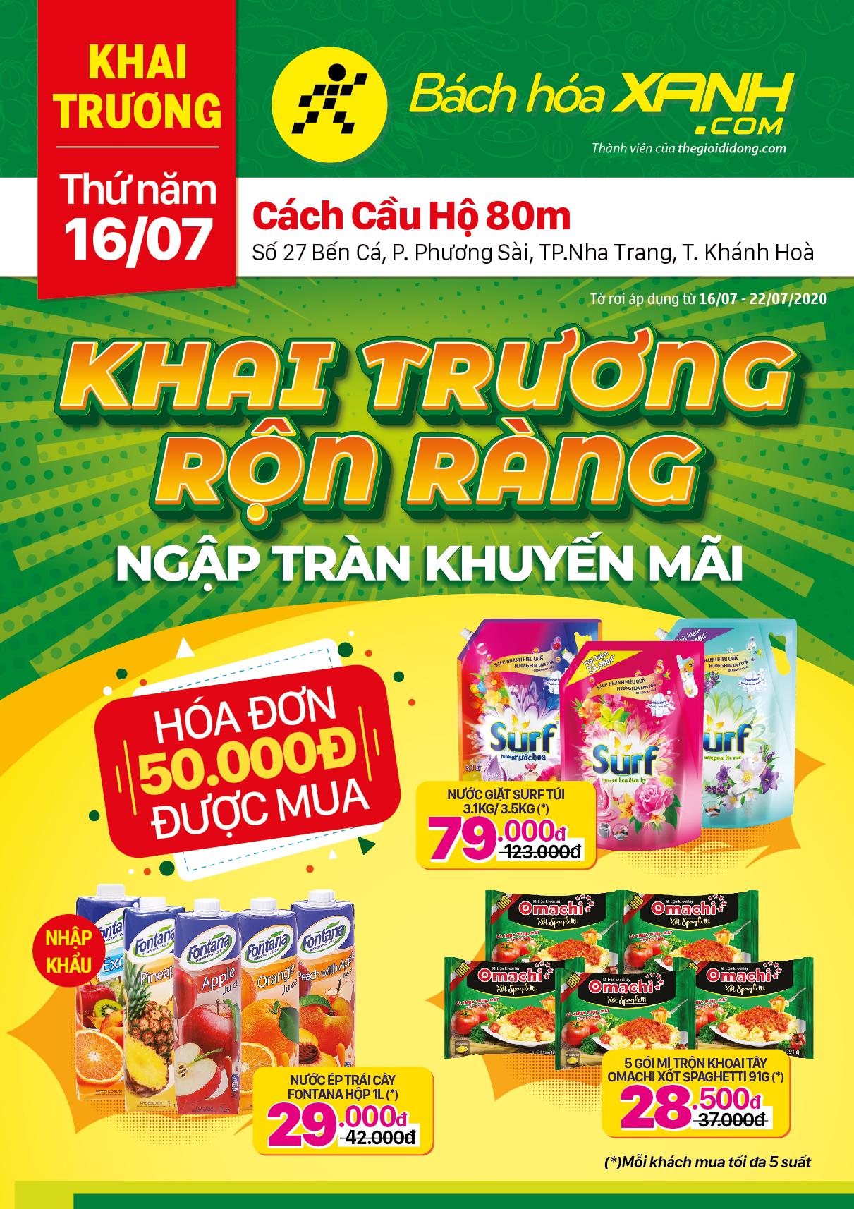 Cửa hàng Tripi tại số 27 Bến Cá, TP. Nha Trang chính thức khai trương vào ngày 16/07/2020.