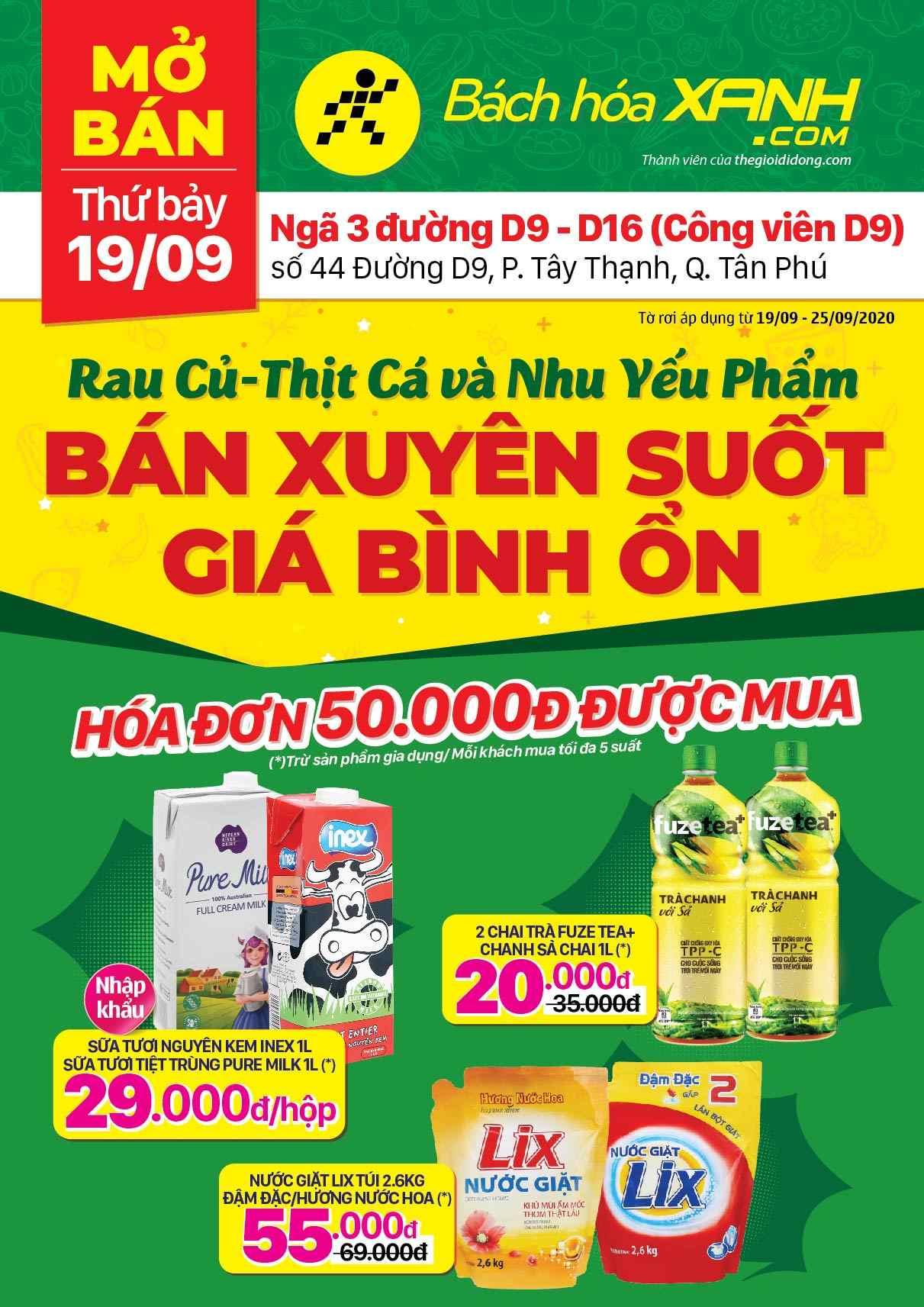 Tripi tại số 44 - 45 - 46 đường D9, Quận Tân Phú chính thức khai trương vào ngày 19/09/2020