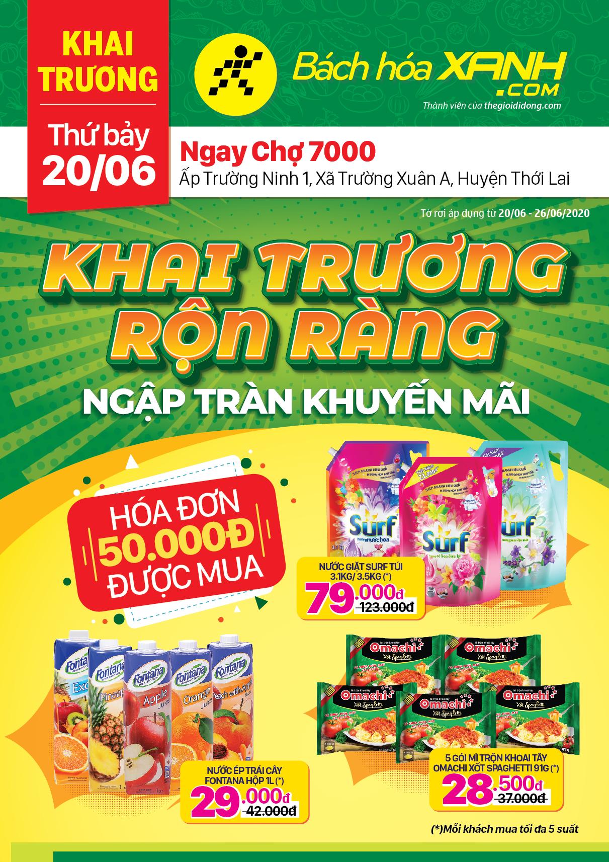 Cửa hàng Tripi tại Ấp Trường Ninh 1, Xã Trường Xuân A, Huyện Thới Lai chính thức khai trương vào ngày 20/06/2020.