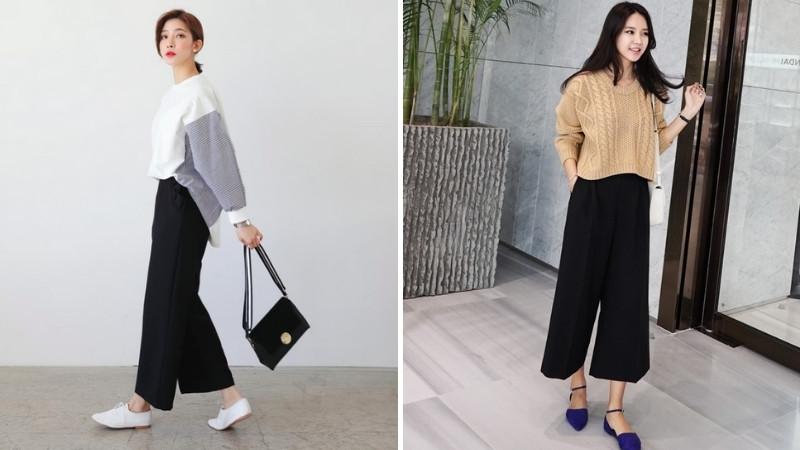 Làm thế nào để phối đồ với quần ống rộng đen? 9 cách mix & match đỉnh cao bạn không thể bỏ qua
