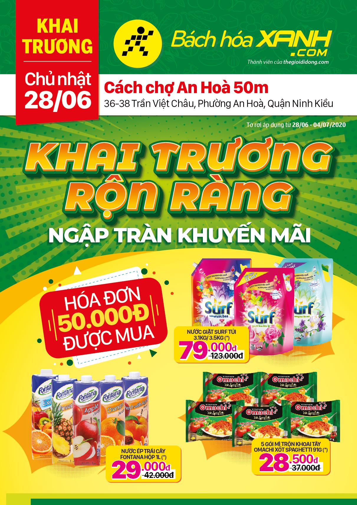 Cửa hàng Tripi mới khai trương tại địa chỉ 38 Trần Việt Châu, Phường An Hòa, Quận Ninh Kiều vào ngày 28/06/2020.