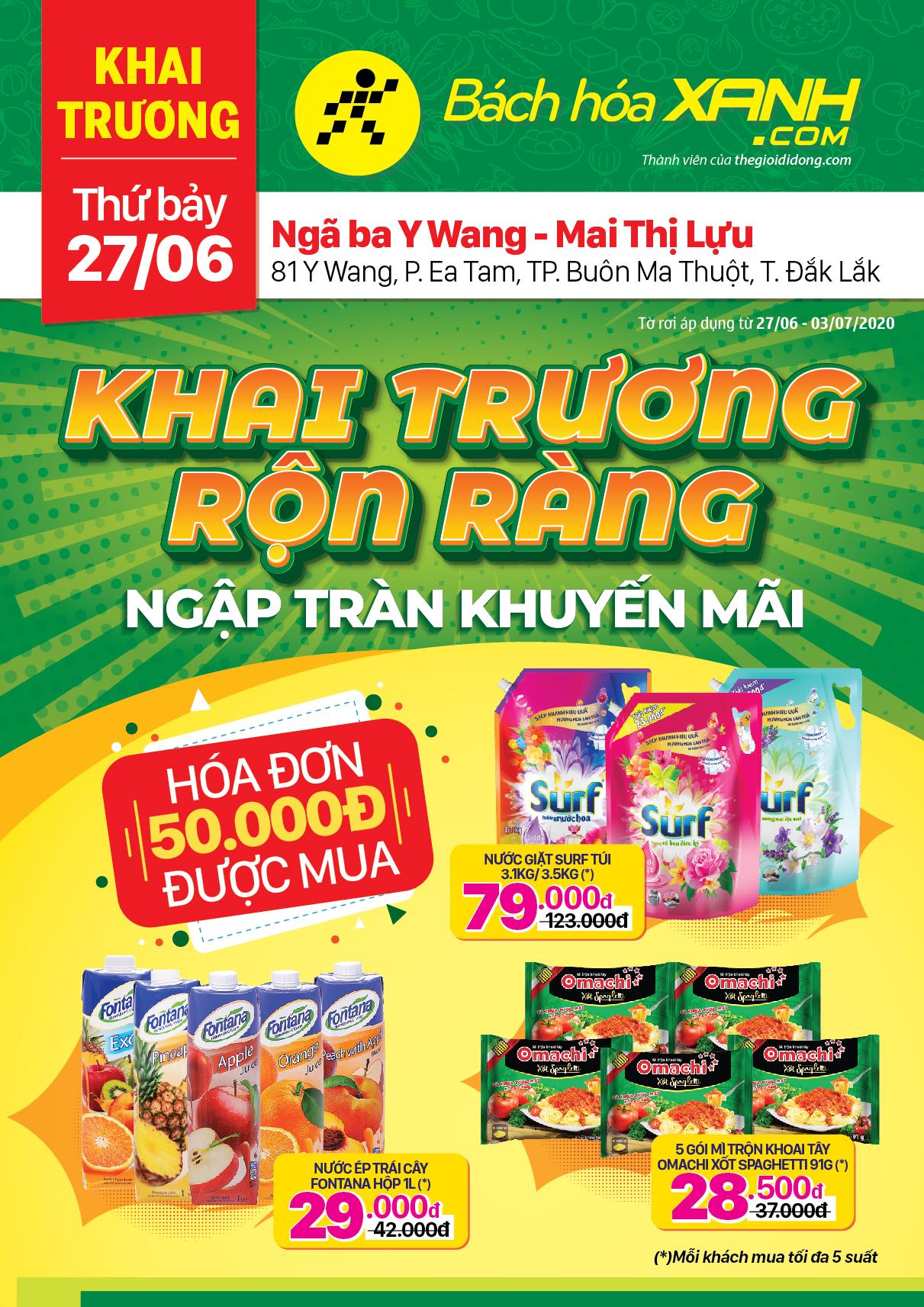 Cửa hàng Tripi tại số 81 Y Wang, TP. Buôn Ma Thuột chính thức khai trương vào ngày 27/06/2020.