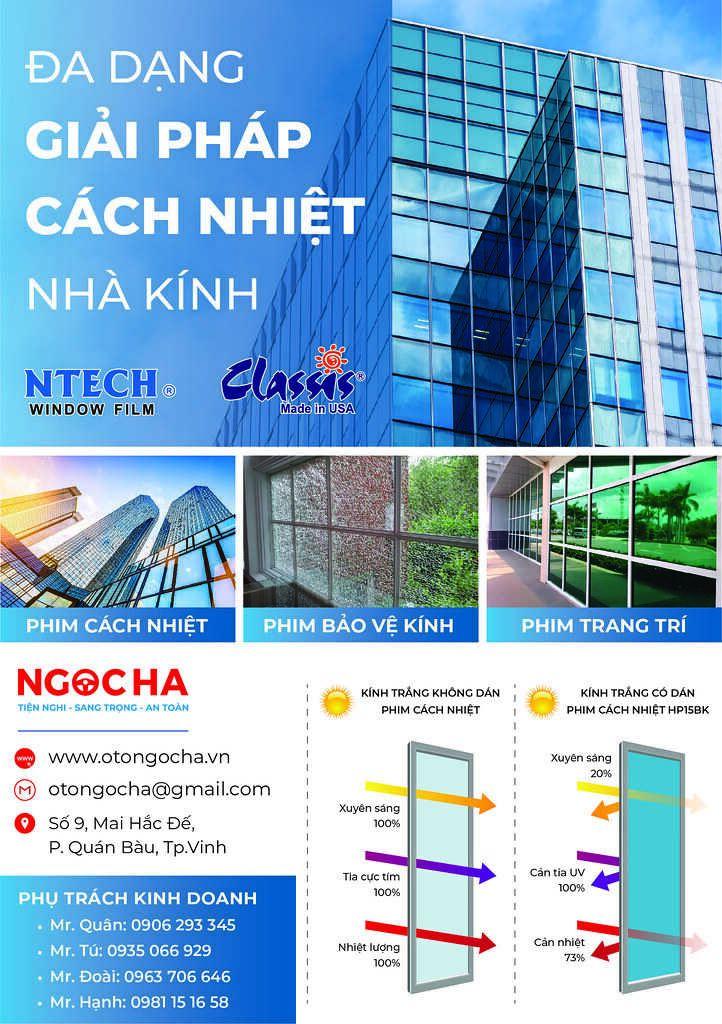 Top 2 địa chỉ dán phim cách nhiệt nhà kính uy tín hàng đầu tại tỉnh Nghệ An