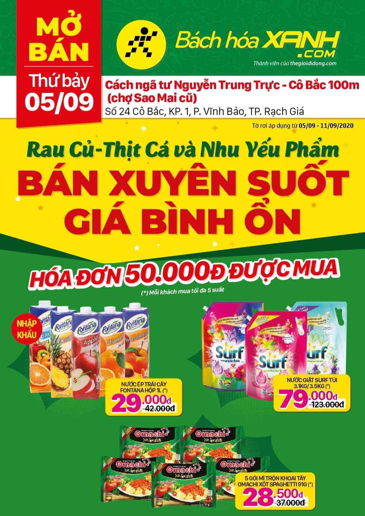 Cửa hàng Tripi tại số 24 Cô Bắc, TP. Rạch Giá chính thức khai trương vào ngày 05/09/2020.