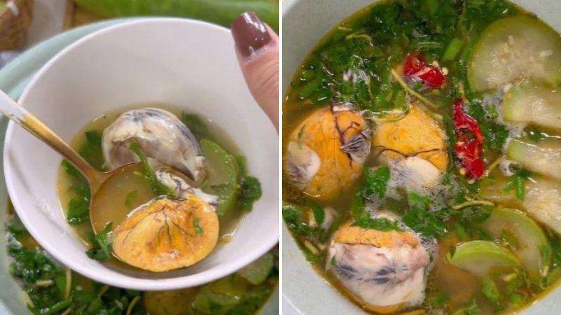 Trứng vịt lộn um bầu – món ăn tuyệt vời cho sức khỏe, lý tưởng trong những ngày mưa lạnh.