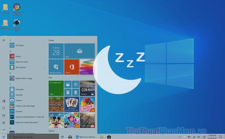 Phím tắt Chế độ Ngủ trên Windows 10