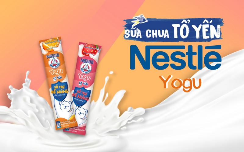 Nestlé Yogu - Sữa chua uống tổ yến nay được bổ sung hương vị dâu và cam tươi mới đầy hấp dẫn