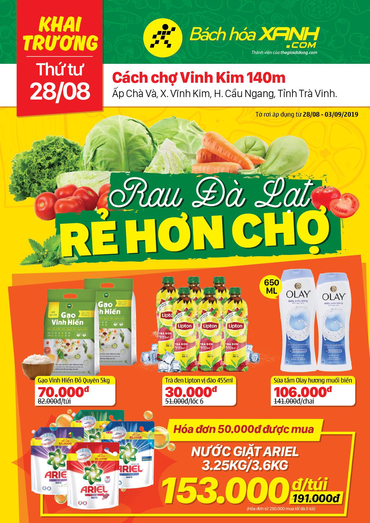 Cửa hàng Tripi tại Ấp Chà Và, Xã Vĩnh Kim sẽ chính thức khai trương vào ngày 28/8/2019