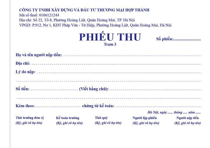 Top 10 dịch vụ in phiếu thu chi chất lượng và giá cả hợp lý nhất tại Hà Nội