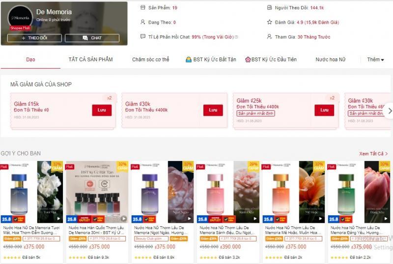 Top 10 cửa hàng bán nước hoa chính hãng uy tín trên Shopee