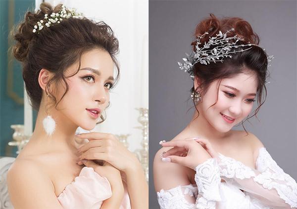 Top 5 kiểu tóc đội mấn cô dâu khi mặc áo dài đẹp nhất hiện nay