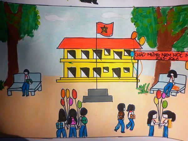 Top 6 Bức tranh vẽ ngày khai giảng của thiếu nhi đẹp và đầy ý nghĩa nhất