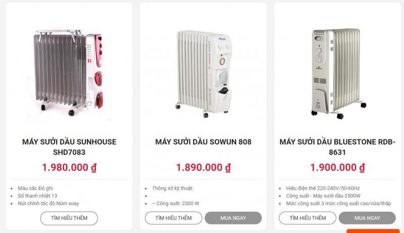 Top 5 địa chỉ bán máy sưởi uy tín, chất lượng hàng đầu tại Thái Nguyên