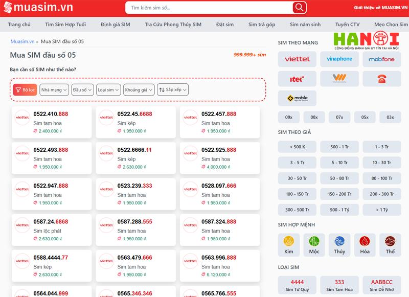 Sim đầu số 05 – Sự lựa chọn hiện đại mang theo vận may và tài lộc trong thị trường sim số đầy cạnh tranh