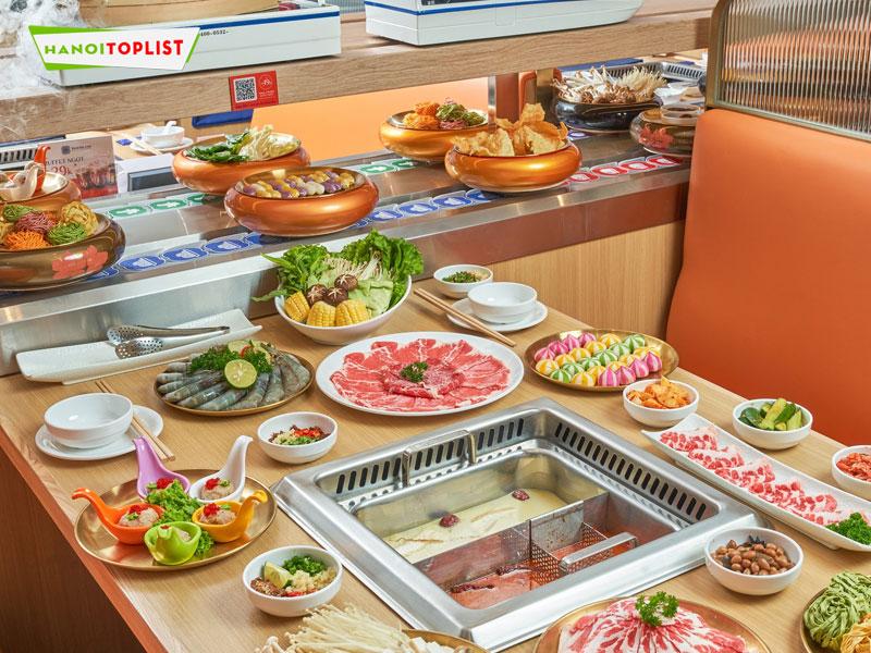Top 10+ quán buffet lẩu băng chuyền Hà Nội ngon khó cưỡng