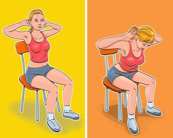 7 Động Tác Giúp Eo Thon Bụng Phẳng Dễ Dàng Thực Hiện Ngay Trên Ghế
