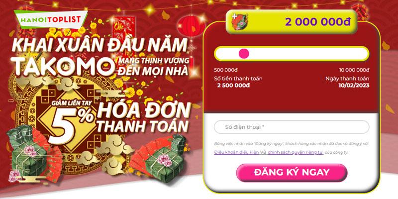 Takomo – Giải pháp vay tiền online chuyển khoản nhanh, không cần thẩm định