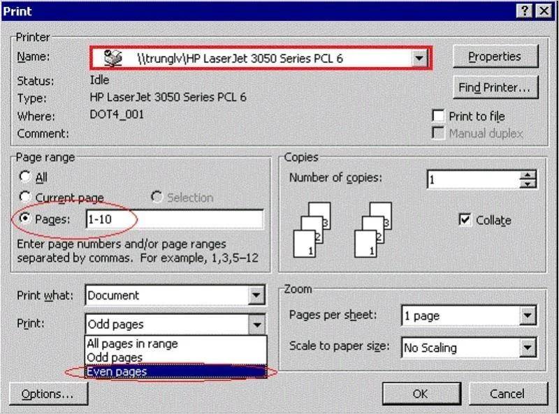 Hướng dẫn 5 bước in 2 mặt giấy thủ công trong Word