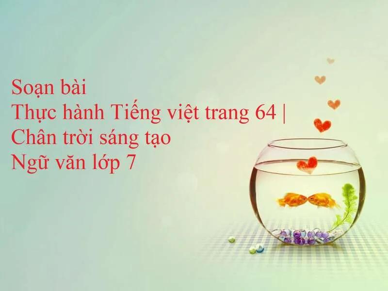 Top 6 Bài soạn "Thực hành tiếng Việt trang 64" (Ngữ văn 7 - SGK Chân trời sáng tạo) ấn tượng nhất