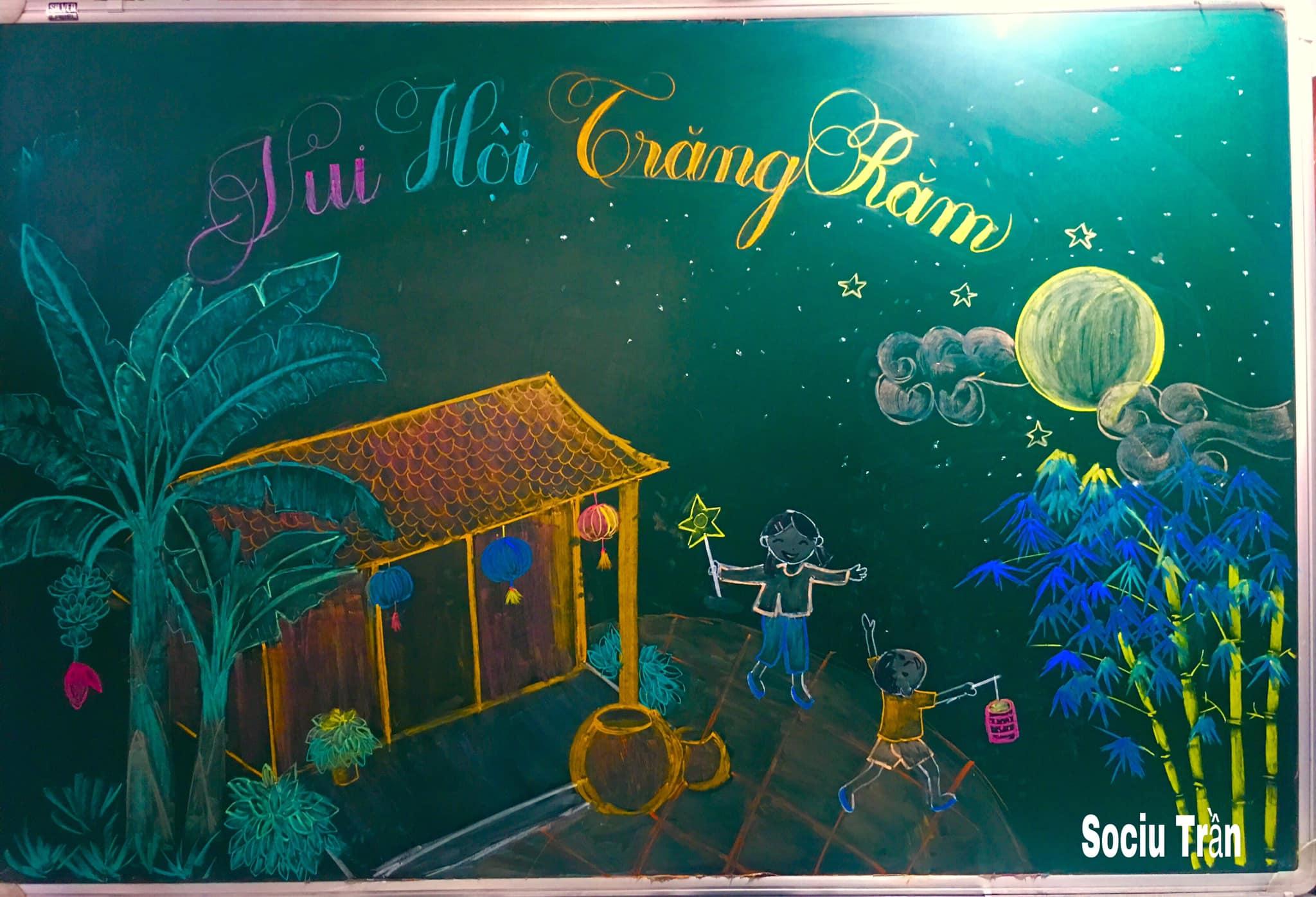 7 Mẫu trang trí bảng Trung Thu độc đáo kèm hướng dẫn vẽ từng bước chi tiết