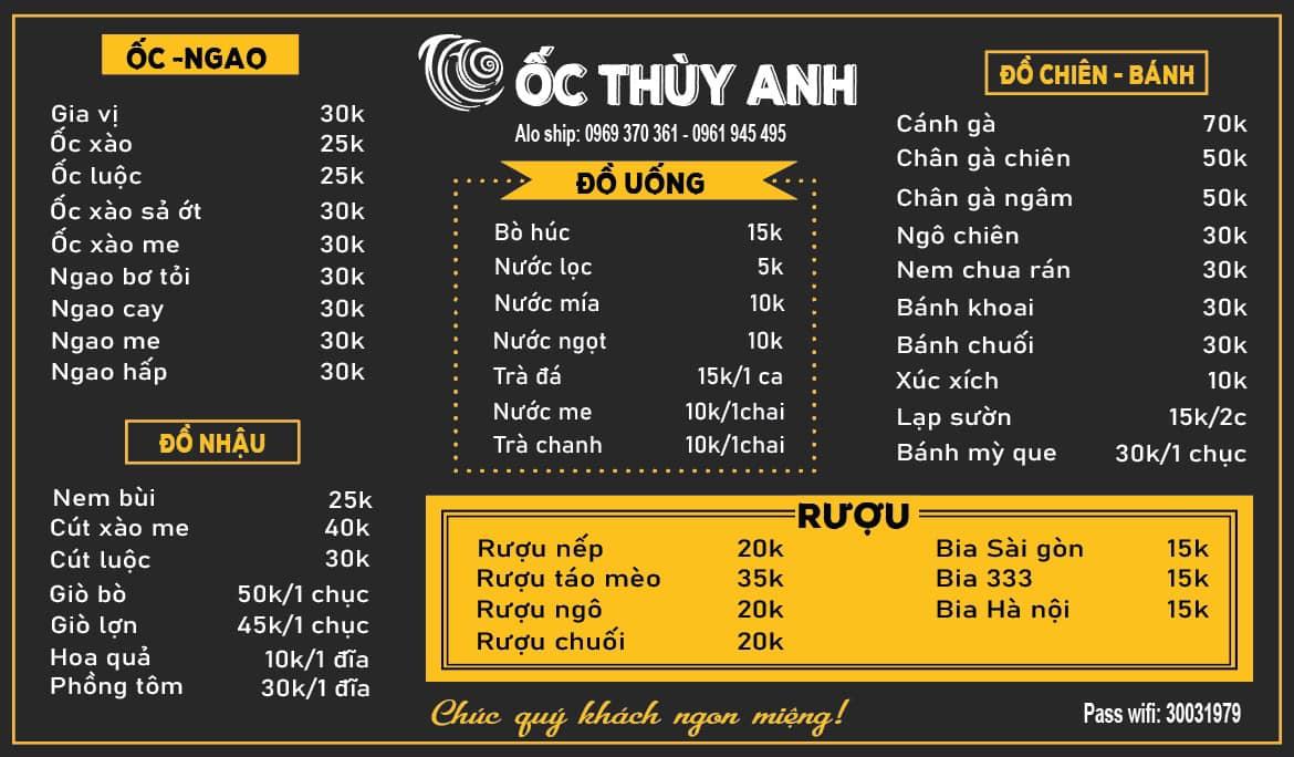 Top 5 địa chỉ ốc ngon nức tiếng nhất TP. Thái Nguyên - Thiên đường ẩm thực cho tín đồ hải sản