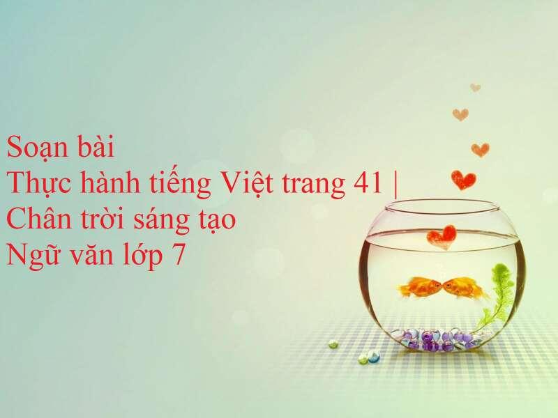6 Bài soạn mẫu "Thực hành tiếng Việt trang 41" (Ngữ văn 7 - SGK Chân trời sáng tạo) được chọn lọc kỹ lưỡng