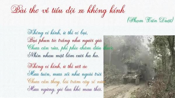Top 8 bài phân tích sâu sắc nhất về tác phẩm "Bài thơ về tiểu đội xe không kính" - Phạm Tiến Duật (Dành cho học sinh lớp 9)