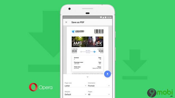 Opera 52 dành cho Android: Trải nghiệm lưu trang web dưới định dạng PDF tiện lợi