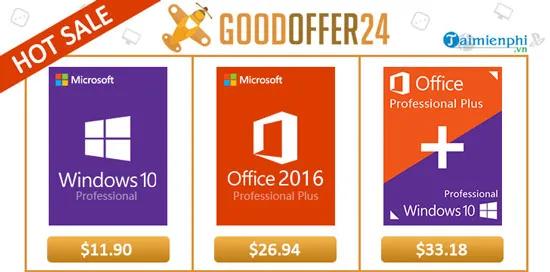 Sở hữu ngay Windows 10 Pro và Office 2016 bản quyền chính hãng với mức giá siêu ưu đãi chỉ từ 11.90 USD