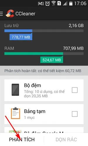 Khám phá tính năng dọn dẹp file rác hiệu quả của Ccleaner trên Android