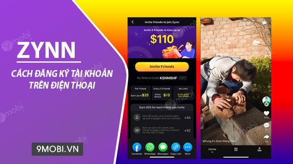 Hướng dẫn đăng ký tài khoản Zynn trên điện thoại