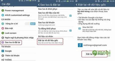 Hướng dẫn khôi phục cài đặt gốc Zenfone: Áp dụng cho dòng Zenfone 2, 4, 5, 6